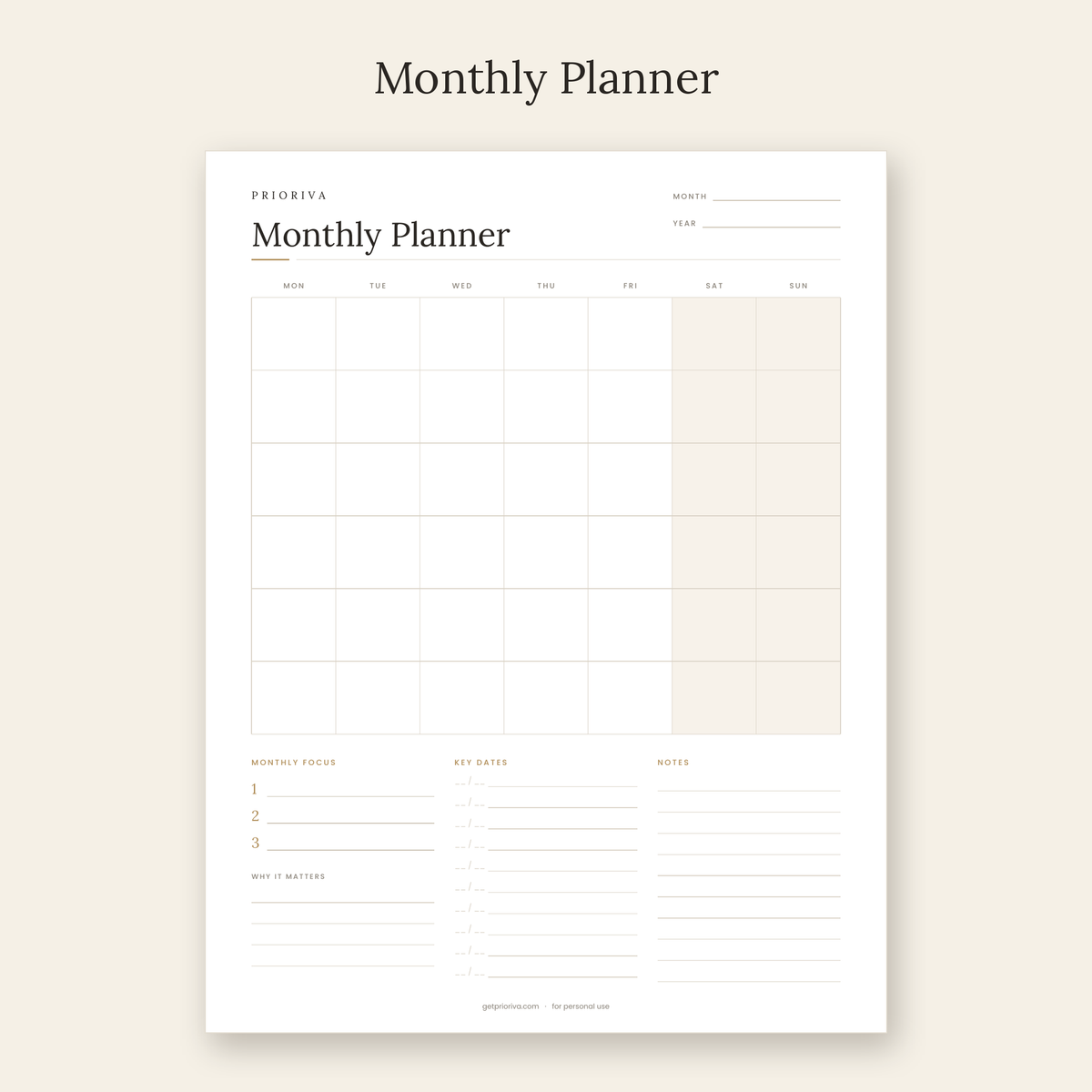 Prioriva Printables